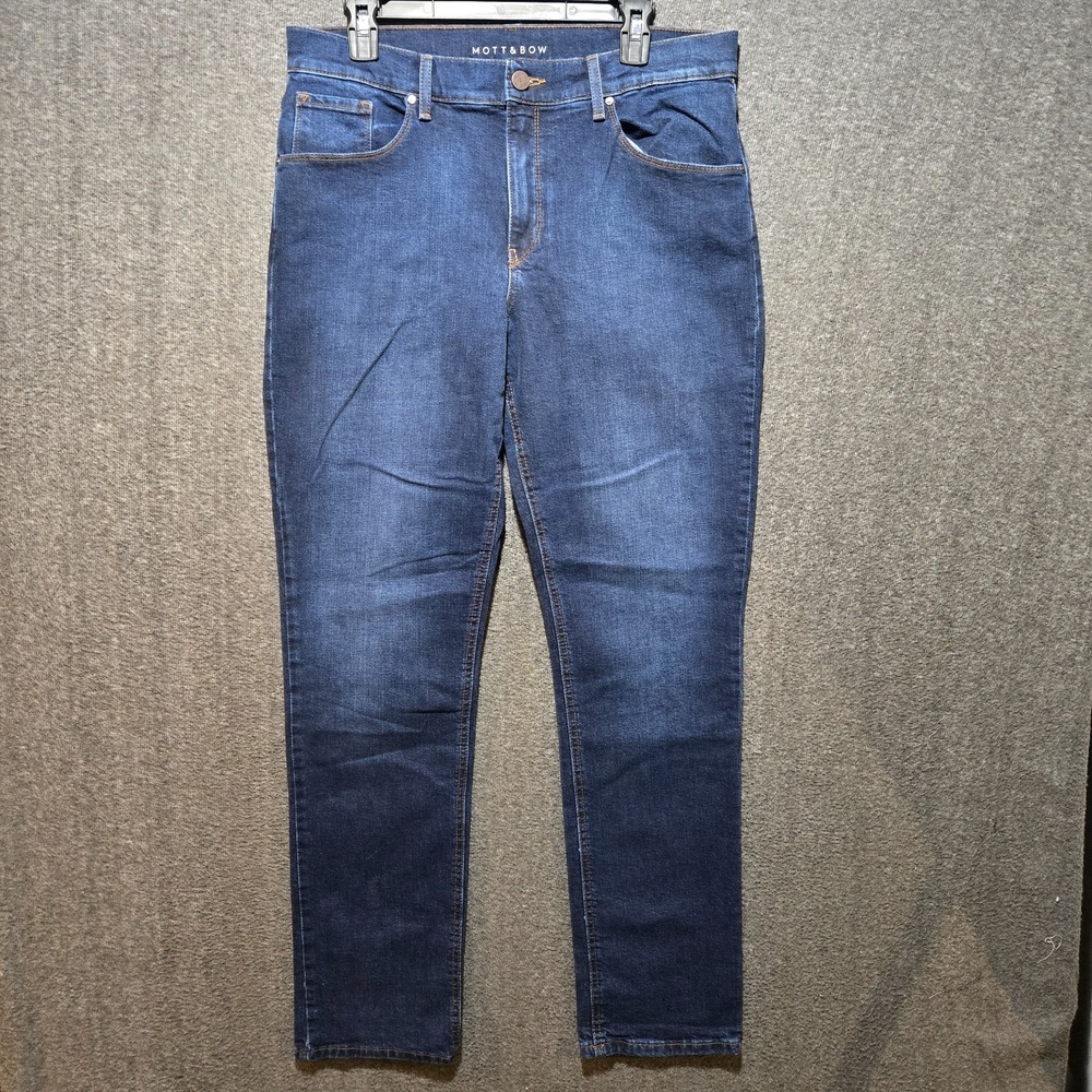 Mott and Bow Boyfriend Dark Wash Jeans Blue Denim Women's Sz 32 33x32